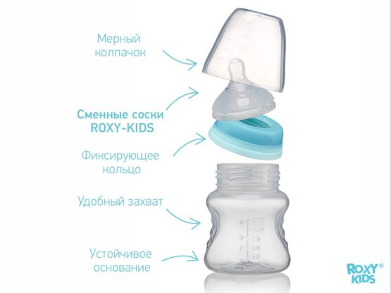 Tetine din silicon Roxy Kids cu flux lent 0+, (2 buc.) (RBTL-001-S)