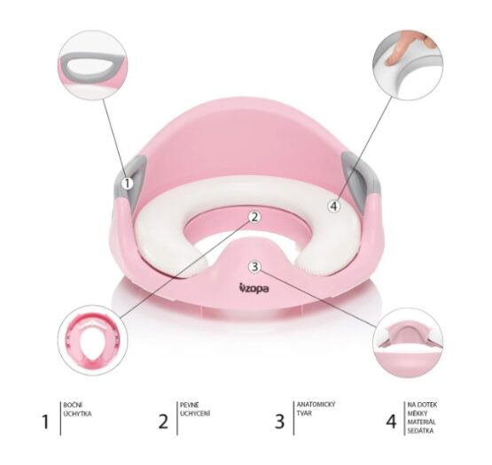 Reductor anatomic pentru toaleta ZOPA Coach Blush Pink