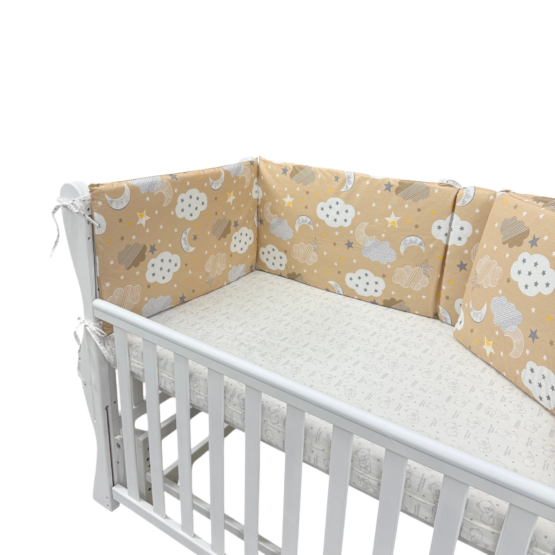 Set aparatori pe 4 laturi cu fermoar 120*60 cm Cappuccino Clouds ES