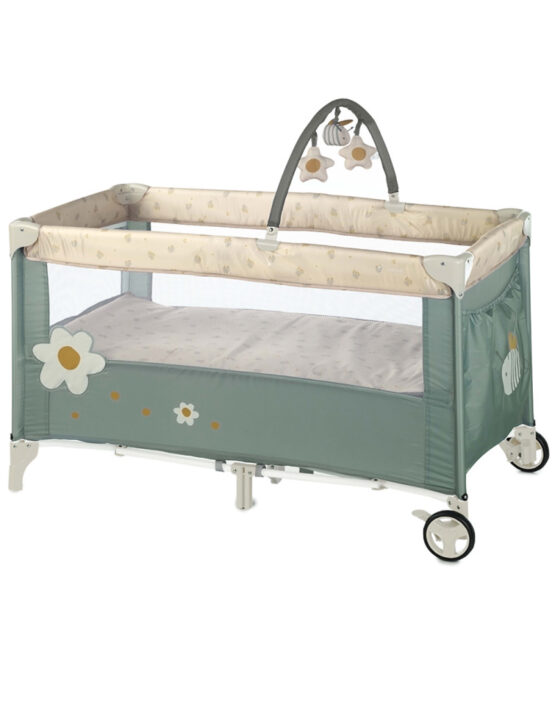 Pătuţ pliant Jane 2 nivele+Jucarii (6838 U78) Verde