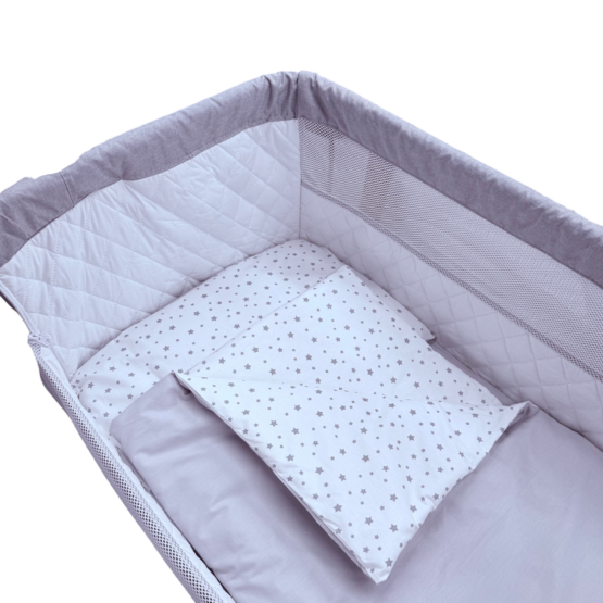 Set lengerie 5 piese pentru Co-Sleeper Grey&Little Grey Stars ES