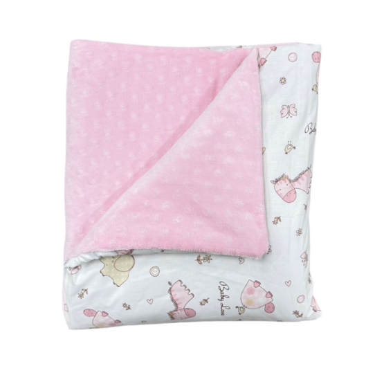 Plapuma cu husa Pink friends/minki Pink 100*80 cm ES