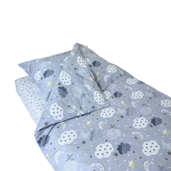 Set lenjerie 3 piese p/p 190*80 cm Grey Clouds ES