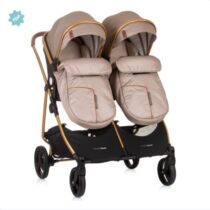 Carucior pentru gemeni Chipolino Duo Smart KBDS02403GB golden/beige