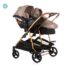Carucior pentru gemeni Chipolino Duo Smart KBDS02403GB golden/beige