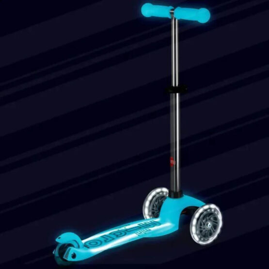 Trotineta Micro Mini Deluxe Glow LED Plus Glacier Aqua