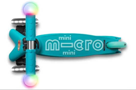 Trotineta Micro Mini Deluxe Magic LED Aqua