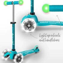 Trotineta Micro Mini Deluxe Magic LED Aqua