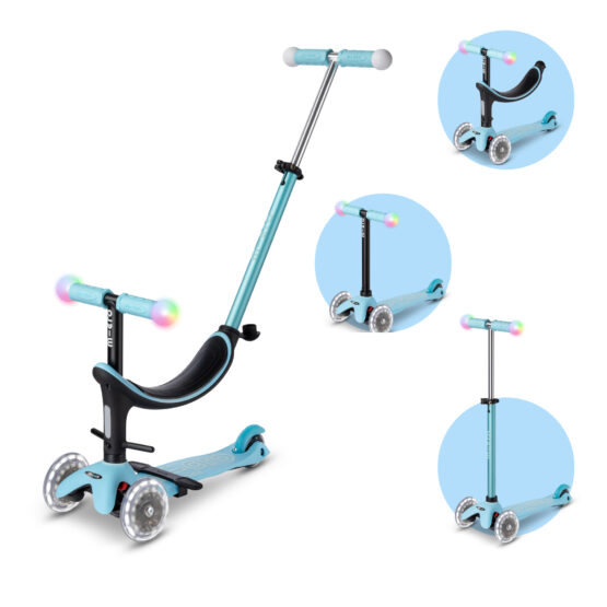 Самокат Micro Mini2Grow Deluxe Magic LED Blue