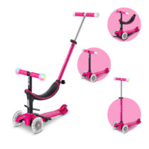 Trotineta Micro Mini2Grow Deluxe Magic LED Pink