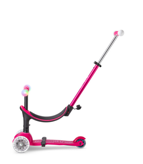 Trotineta Micro Mini2Grow Deluxe Magic LED Pink