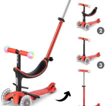 Trotineta Micro Mini2Grow Deluxe Magic LED Red