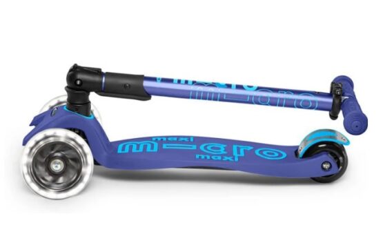 Складной самокат Micro Maxi Deluxe Foldable LED Navy