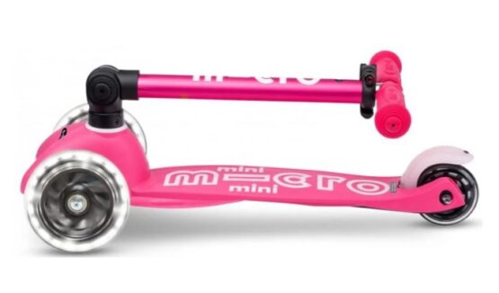 Складной самокат Micro Mini Deluxe Foldable LED Pink