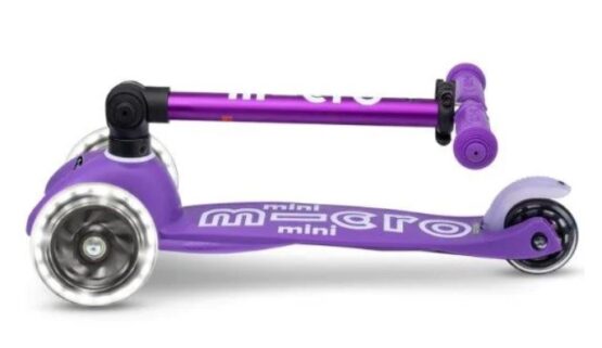 Складной самокат Micro Mini Deluxe Foldable LED Purple