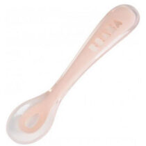 Lingurita ergonomica din silicon Beaba Roz