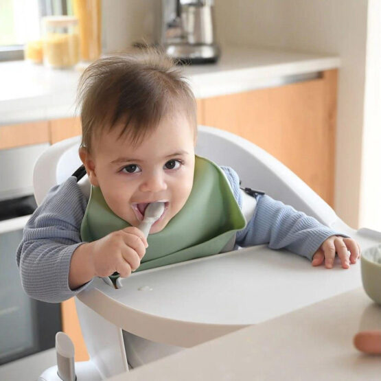 Set 2 linguri silicon Beaba TerracottaVelvet Grey