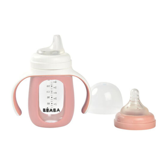 Biberon de Invatare 2in1 Beaba 210 ml Old Pink B913520