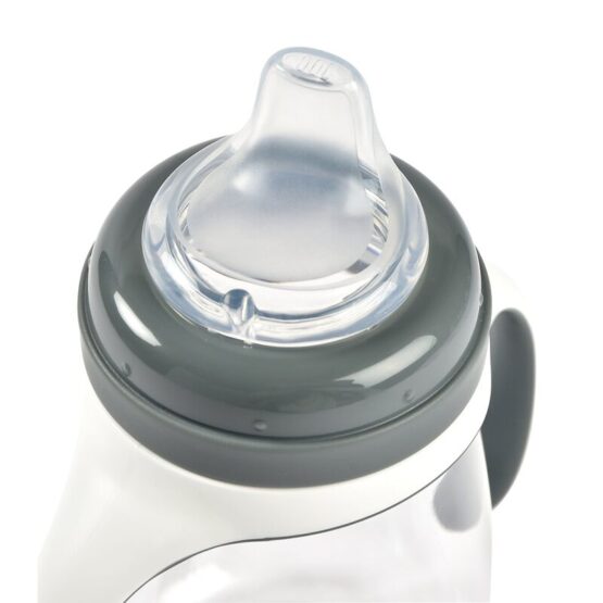 Biberon de invatare 2in1 din Tritan Beaba 210 ml Mineral Grey