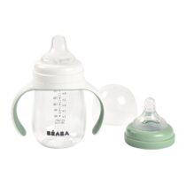 Biberon de invatare 2in1 din Tritan Beaba 210 ml Sage Green