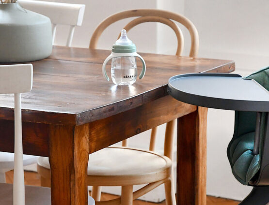 Biberon de invatare 2in1 din Tritan Beaba 210 ml Sage Green