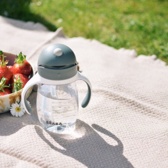 Cana cu pai din Tritan Beaba 300 ml Mineral Grey