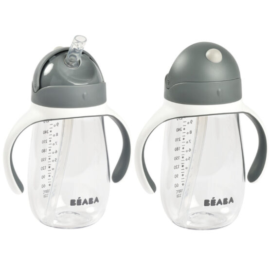 Cana cu pai din Tritan Beaba 300 ml Mineral Grey