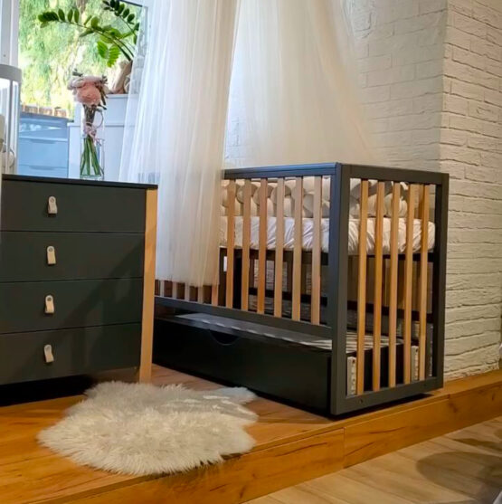 Comodă Eucalyptus Karol Plus (DSK-KP04) Grafit+Natural