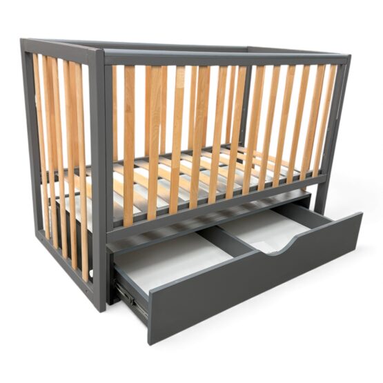 Pătuţ Eucalyptus Mia Elite Premium Transversal (DS-E406) Grafit+Natural