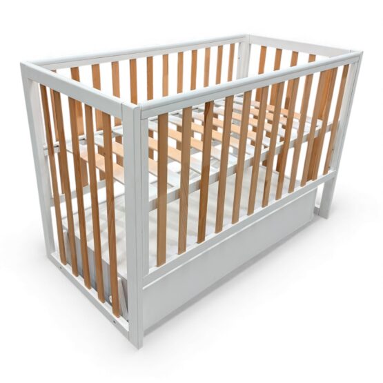 Детская кроватка Eucalyptus Mia Premium Elite Transversal (DS-406) Белая+Натуральная