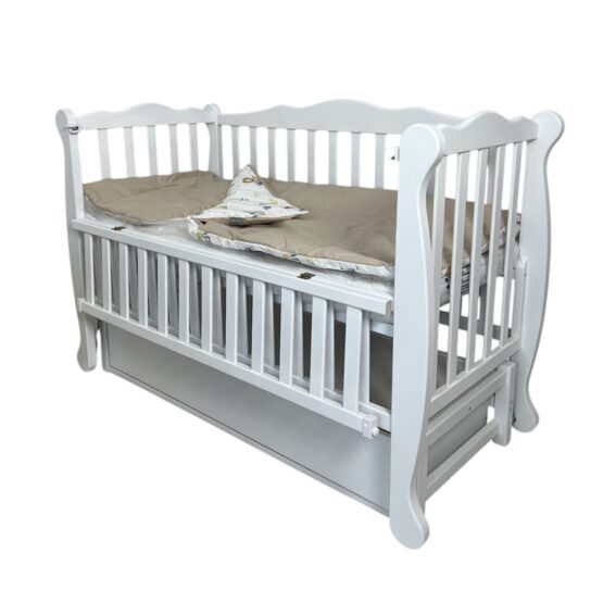 Детская кроватка Goydalka NATALI PREMIUM LONGITUDINAL (1В311-1) Белая