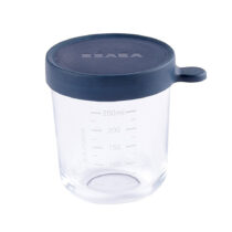 Recipient ermetic Beaba sticla 250ml Albastru
