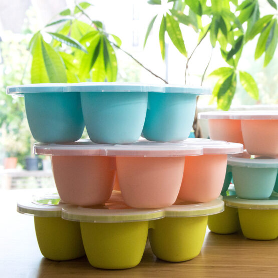 Recipient ermetic silicon multiportii 6x150 ml Beaba Blue