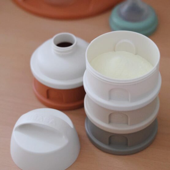 Recipient lapte praf 4 compartimente Beaba Cotton Terracotta