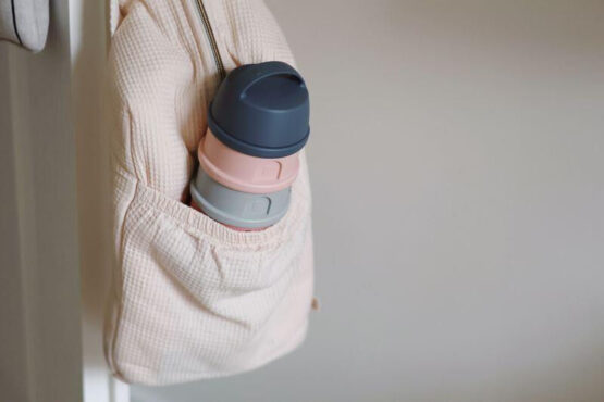 Recipient lapte praf 4 compartimente Beaba Mineral Grey Pink