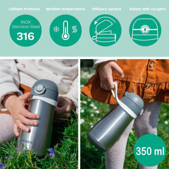 Termos Beaba 350 ml Mineral Grey B913540