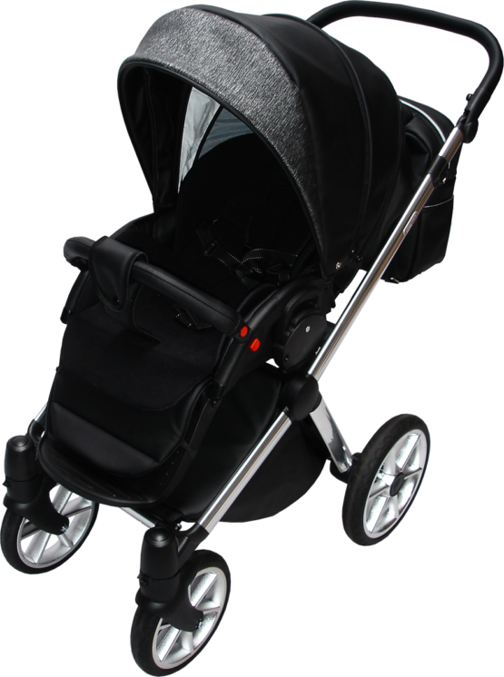 Carucior 2 in 1 Sojan Azurro (Negru+Gri inchis)