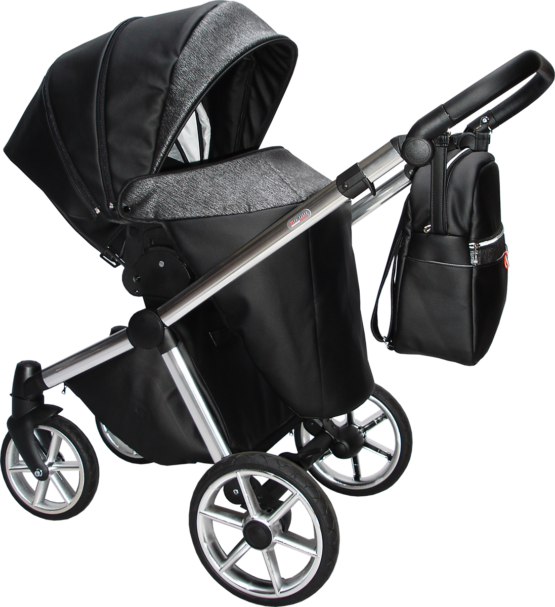 Carucior 2 in 1 Sojan Azurro (Negru+Gri inchis)