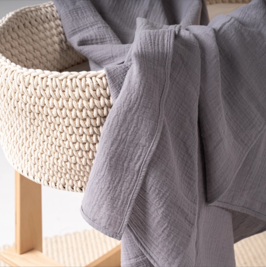 Муслиновая пеленка 130х110см Plitex (МП.1-13х11-1.6) Серый