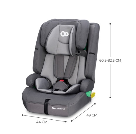 Scaun auto KinderKraft Safety Fix 2 i-Size, 9-36 kg, Gri