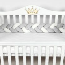 Apărătoare pătuț PernaMea Cosiță Gri (1 piesă), 120x15 cm