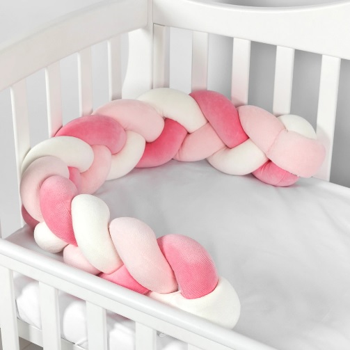 Apărătoare pătuț PernaMea Cosiță Lila (1 piesă), 120x15 cm