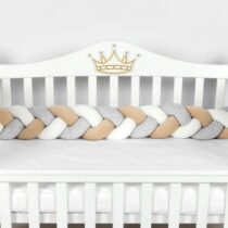 Apărătoare pătuț PernaMea Cosiță Maro (1 piesă), 120x15 cm