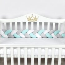 Apărătoare pătuț PernaMea Cosiță Turcoaz (1 piesă), 120x15 cm