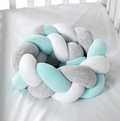 Apărătoare pătuț PernaMea Cosiță Turcoaz (1 piesă), 120x15 cm