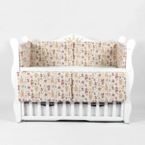 Apărătoare pătuț PernaMea Forest Bej (6 piese), 120x60 cm