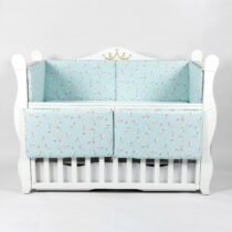 Apărătoare pătuț PernaMea Ursuleț Turcoaz (6 piese), 120x60 cm