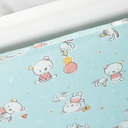 Apărătoare pătuț PernaMea Ursuleț Turcoaz (6 piese), 120x60 cm