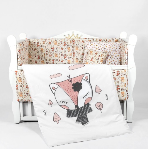 Комплект в кроватку PernaMea Baby Forest Beige (8 предметов), 120×60 см (PM.100263/1)