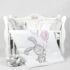 Lenjerie de pătuț PernaMea Cosiță Iepuraș Gri (8 piese), 120x60 cm